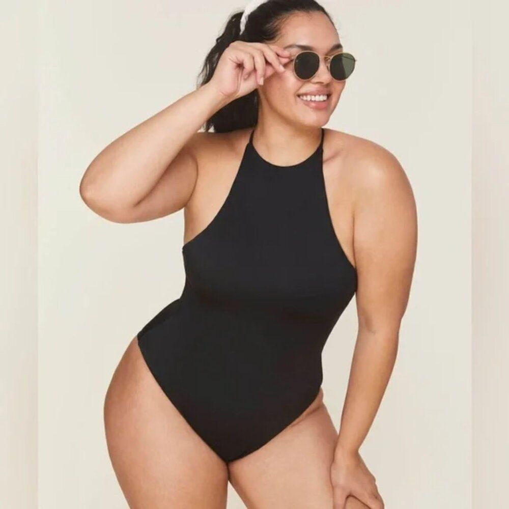 NWT Andie Swim The Asbury One Piece Black Swim Suit Size S